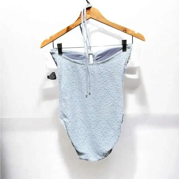 🌻NEW w/tag Lauren Ralph Lauren White Crochet Ring Bandeau 1-Piece Swimsuit sz 6 - Picture 7 of 11